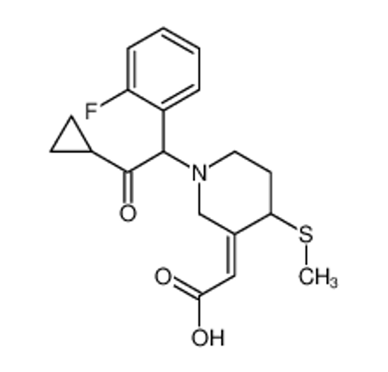 Picture of (2Z)-2-[1-[2-cyclopropyl-1-(2-fluorophenyl)-2-oxoethyl]-4-methylsulfanylpiperidin-3-ylidene]acetic acid