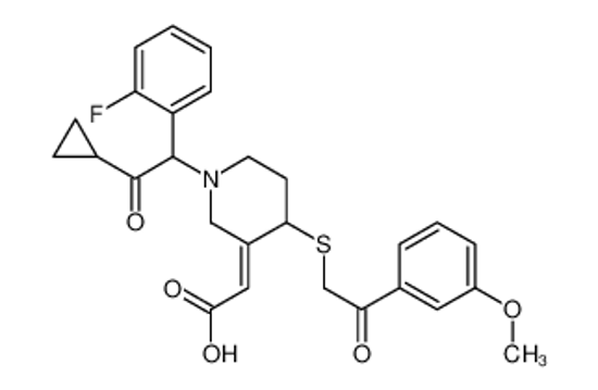 Picture of (2Z)-2-[1-[2-cyclopropyl-1-(2-fluorophenyl)-2-oxoethyl]-4-[2-(3-methoxyphenyl)-2-oxoethyl]sulfanylpiperidin-3-ylidene]acetic acid