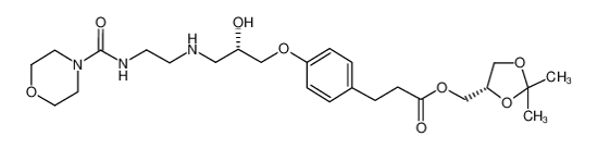 Picture of [(4S)-2,2-dimethyl-1,3-dioxolan-4-yl]methyl 3-[4-[(2S)-2-hydroxy-3-[2-(morpholine-4-carbonylamino)ethylamino]propoxy]phenyl]propanoate
