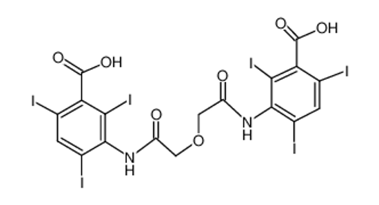 Picture of 3-[[2-[2-(3-carboxy-2,4,6-triiodoanilino)-2-oxoethoxy]acetyl]amino]-2,4,6-triiodobenzoic acid