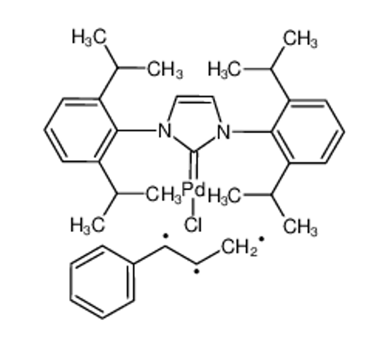 Picture of [1,3-Bis(2,6-diisopropylphenyl)imidazol-2-ylidene]chloro[3-phenylallyl]palladium(II) 95%