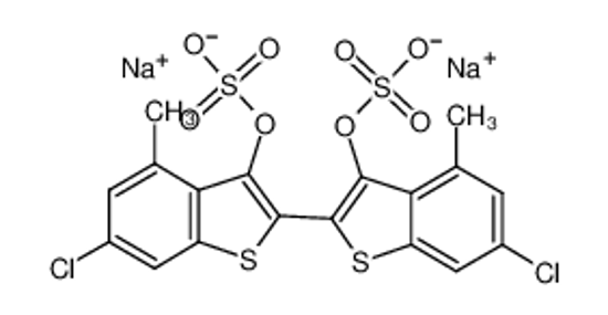 Picture of disodium,[6-chloro-2-(6-chloro-4-methyl-3-sulfonatooxy-1-benzothiophen-2-yl)-4-methyl-1-benzothiophen-3-yl] sulfate