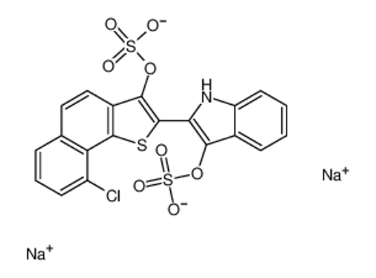 Picture of disodium,[2-(9-chloro-3-sulfonatooxybenzo[g][1]benzothiol-2-yl)-1H-indol-3-yl] sulfate