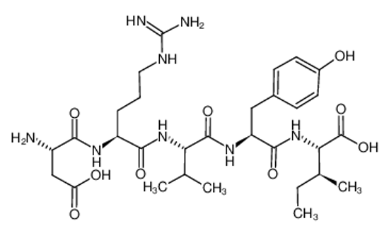 Picture of (2S)-2-[[(2S)-2-[[(2S)-2-[[(2S)-2-[[(2S)-2-amino-3-carboxypropanoyl]amino]-5-(diaminomethylideneamino)pentanoyl]amino]-3-methylbutanoyl]amino]-3-(4-hydroxyphenyl)propanoyl]amino]-3-methylpentanoic acid