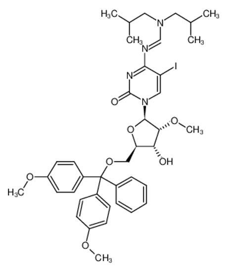 Picture of N4-DIISOBUTYLAMINOMETHYLIDENE-5'-O-(DIMETHOXYTRITYL)-5-IODO-2'-O-METHYLCYTIDINE