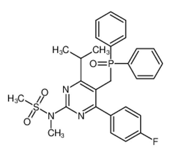 Picture of N-[5-(diphenylphosphorylmethyl)-4-(4-fluorophenyl)-6-propan-2-ylpyrimidin-2-yl]-N-methylmethanesulfonamide