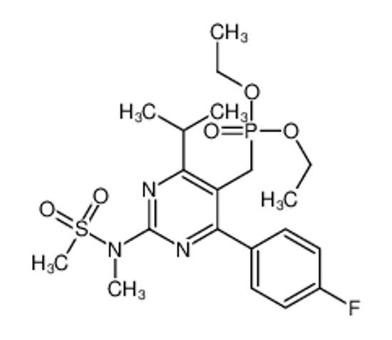 Picture of N-[5-(diethoxyphosphorylmethyl)-4-(4-fluorophenyl)-6-propan-2-ylpyrimidin-2-yl]-N-methylmethanesulfonamide