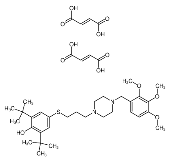 Picture of (E)-but-2-enedioic acid,2,6-ditert-butyl-4-[3-[4-[(3,4,5-trimethoxyphenyl)methyl]piperazin-1-yl]propylsulfanyl]phenol