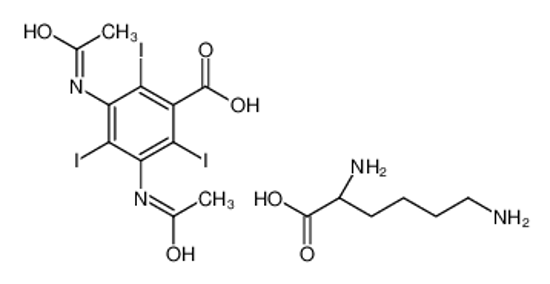 Picture of 3,5-diacetamido-2,4,6-triiodobenzoic acid,(2S)-2,6-diaminohexanoic acid